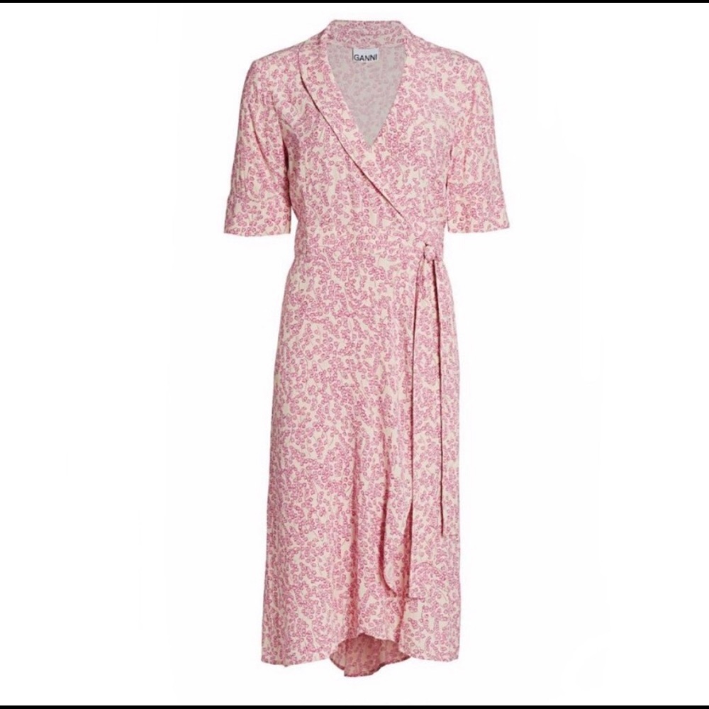 NWT GANNI Floral Wrap Dress